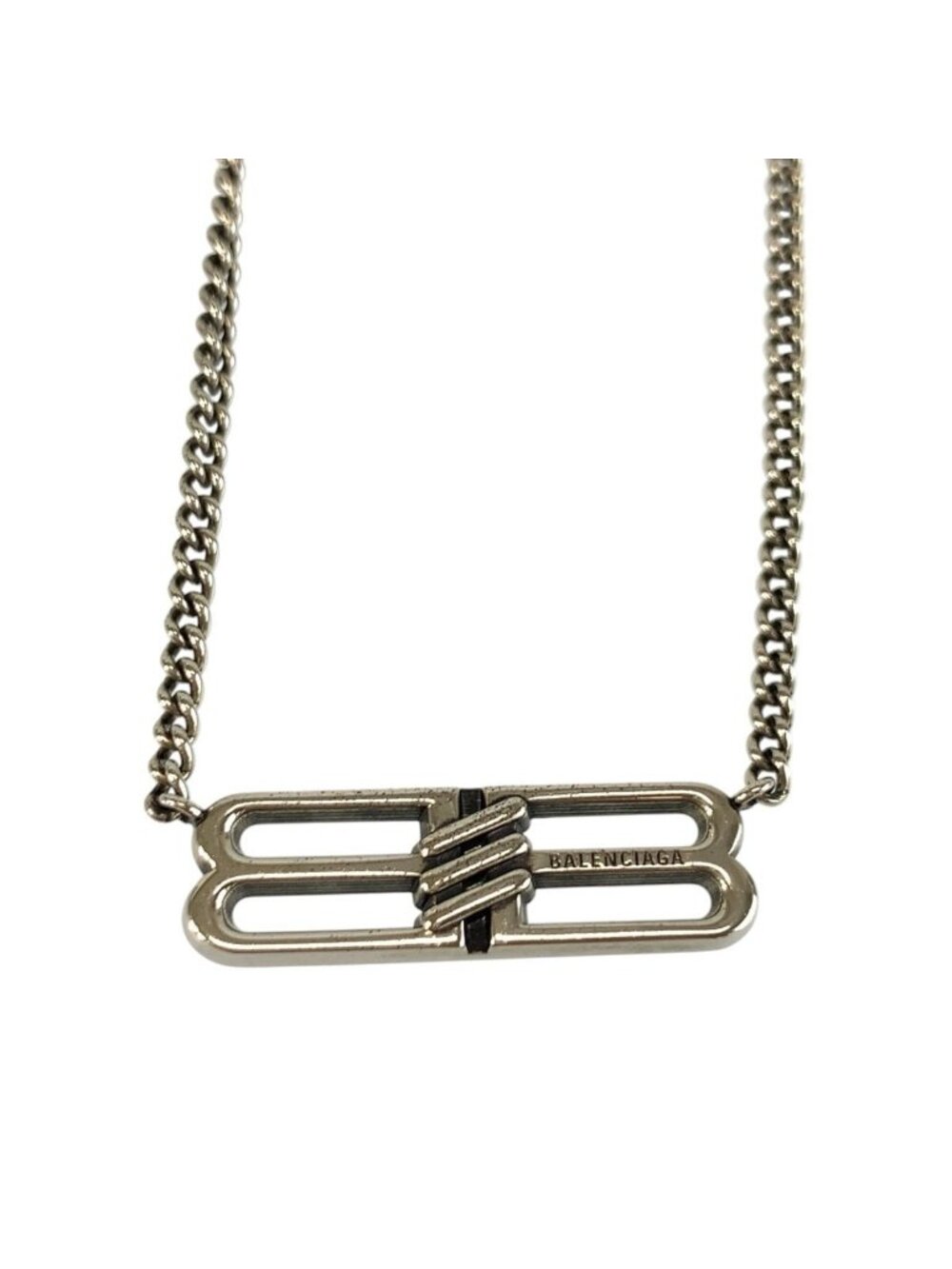 Balenciaga BB Icon Silver Plated Necklace